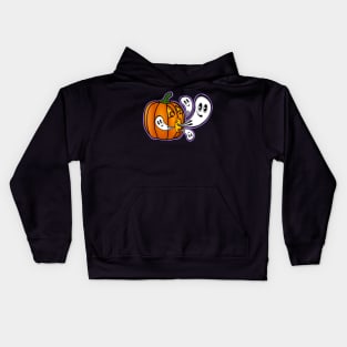 Funny Pumpkin Burping Kawaii Halloween Ghosts Kids Hoodie